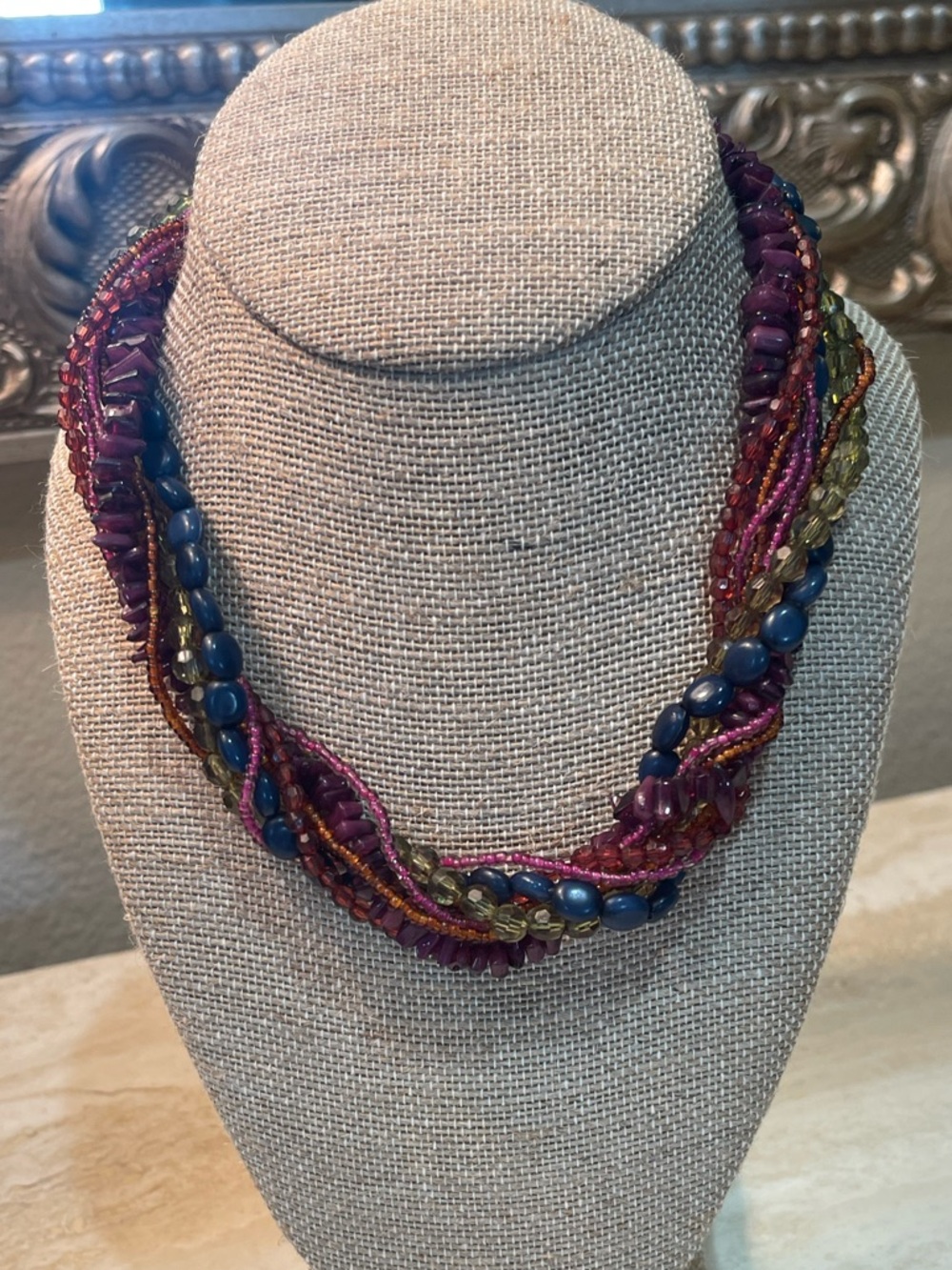 Multi-Strand Purple Beaded Women's Necklace